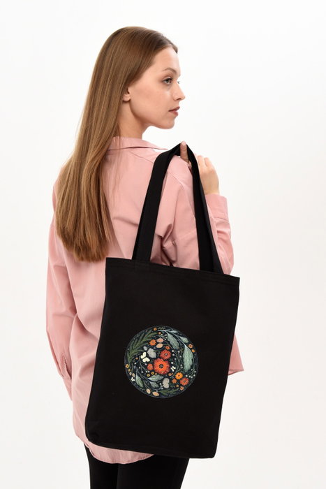 Zoozie Bags Bolso Tote 1467 Negro de Algodón 35 x 40 x 8 cm